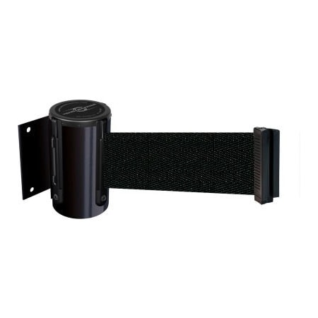 Lawrence Metal Prod. Tensabarrier Magnetic Retractable Belt Barrier, Black Case W/7-1/2' Black Belt 896-M-33-STD-B9-D